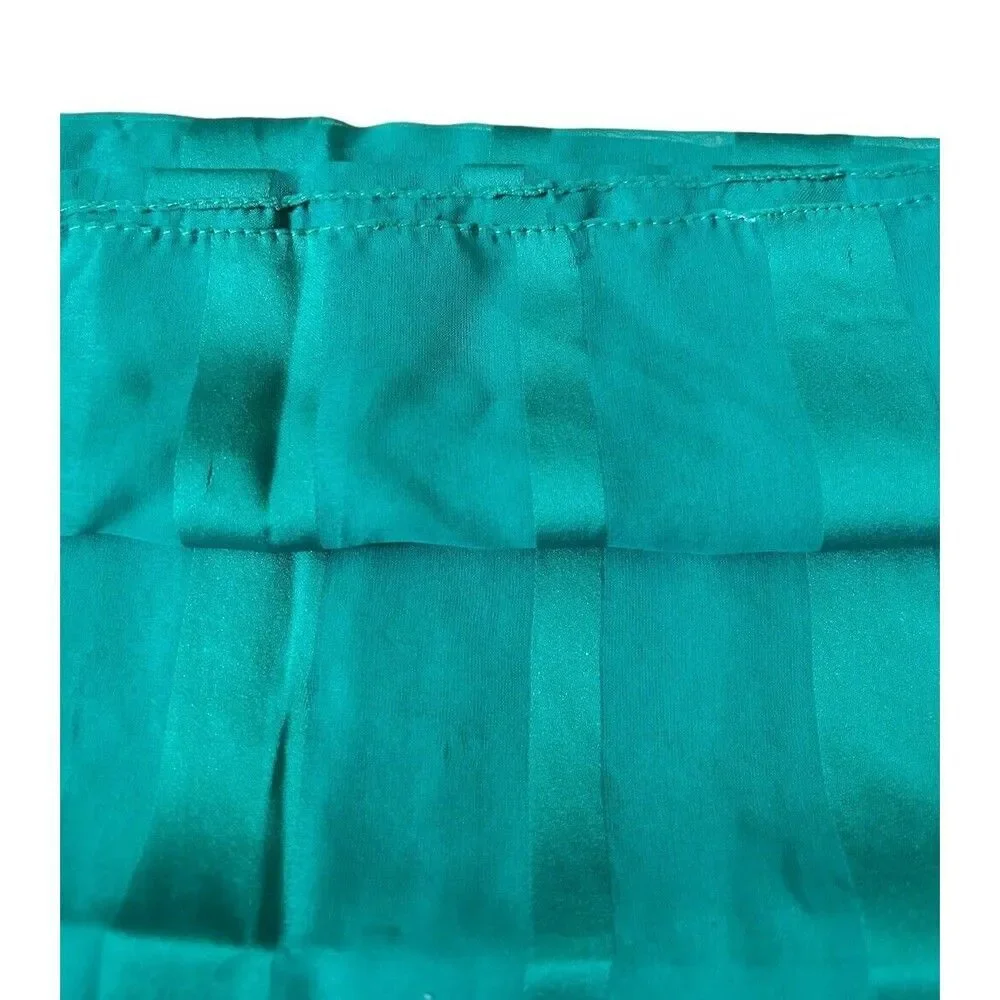 Vintage Green Rectangular Scarf 14.5” X 61” Unisex Neck Scarve